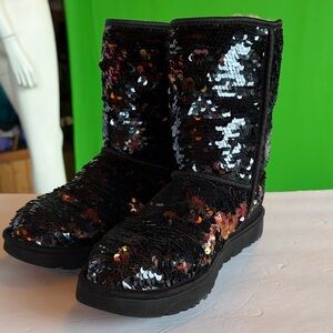 Ugg Sequin Black Boots for Women
